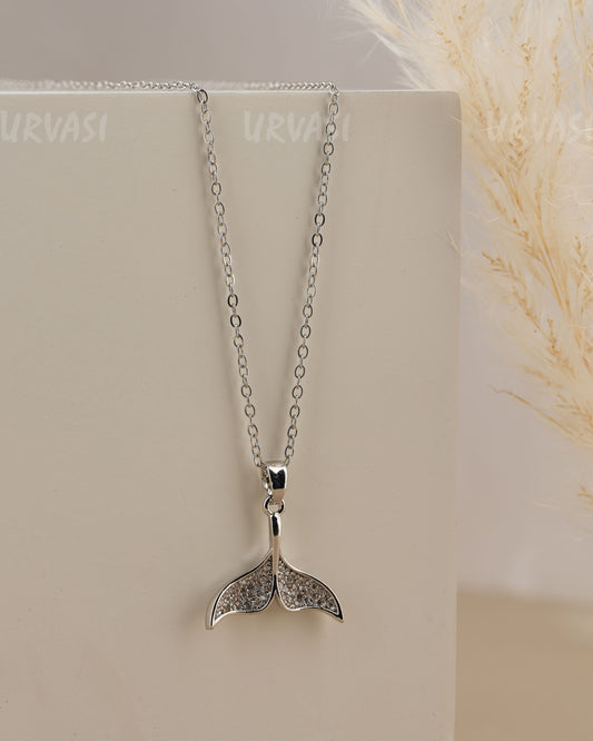 Silver-Toned Mermaid Tail Simple Chain SC 182
