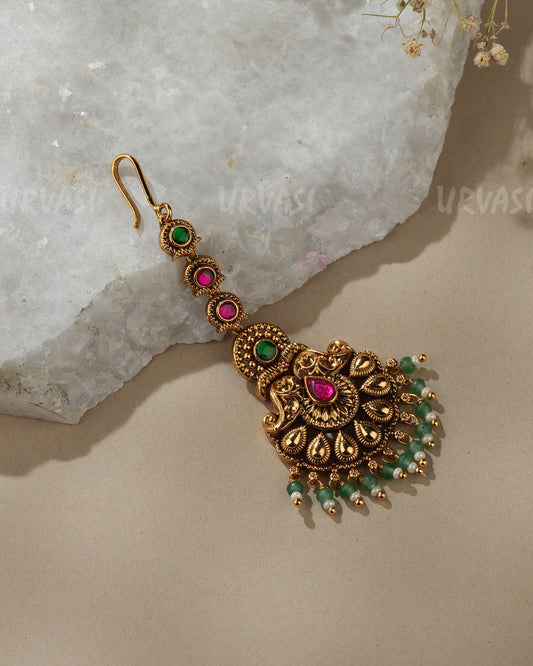 Gold-Toned Royal Ruby Pearl Chutty CH 180