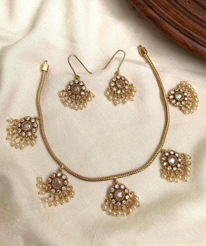 Gold-Toned Cluster Pendant Kemp Stone Necklace 903