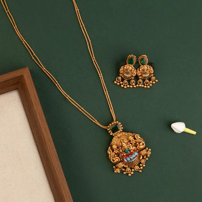Gold-Toned Lakshmi Peacock Necklace 1577