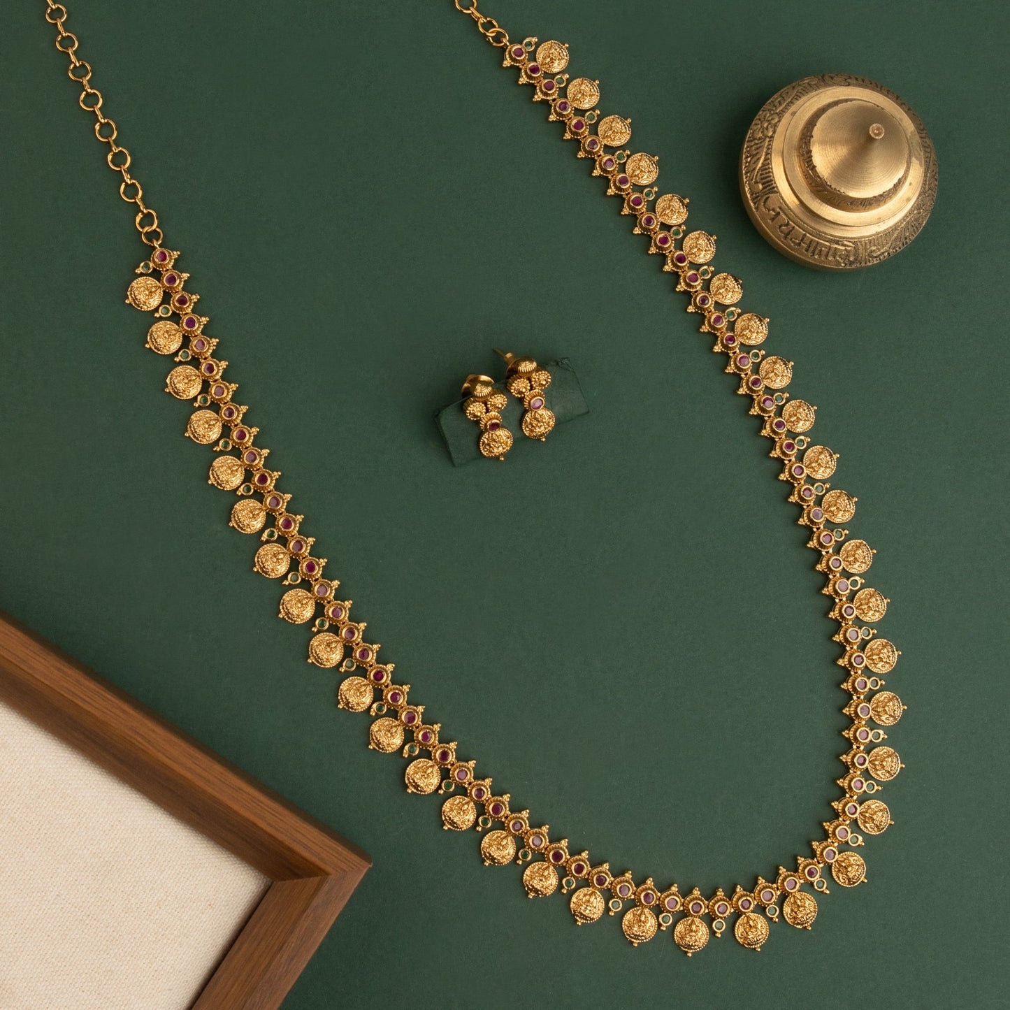Gold-Toned Lakshmi Kaasu Long Necklace 1574