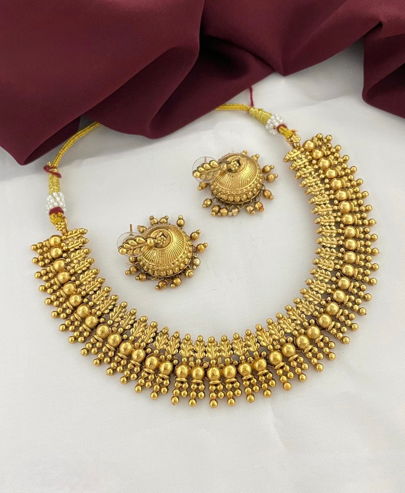 Gold-Toned Gejje Addige Gujjadi Swarna Necklace 1171