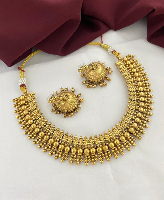 Gold-Toned Gejje Addige Gujjadi Swarna Necklace 1171