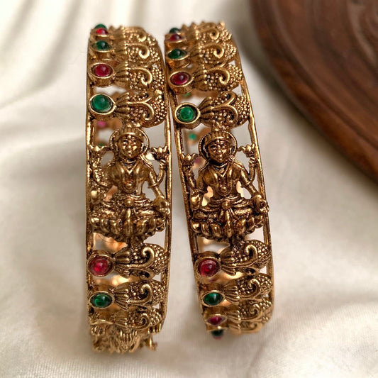 Gold-Toned Lakshmi Bangles BA 409(Set of 2)