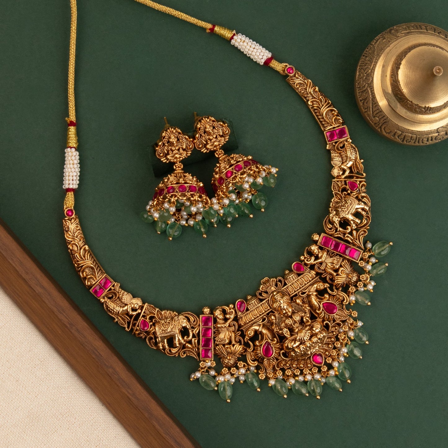Premium Antique Lakshmi Beaded Necklace 1569