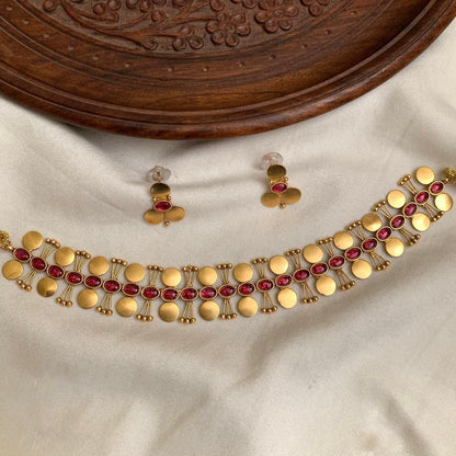 Gold-Polish Kaasu Designed Necklace 1431