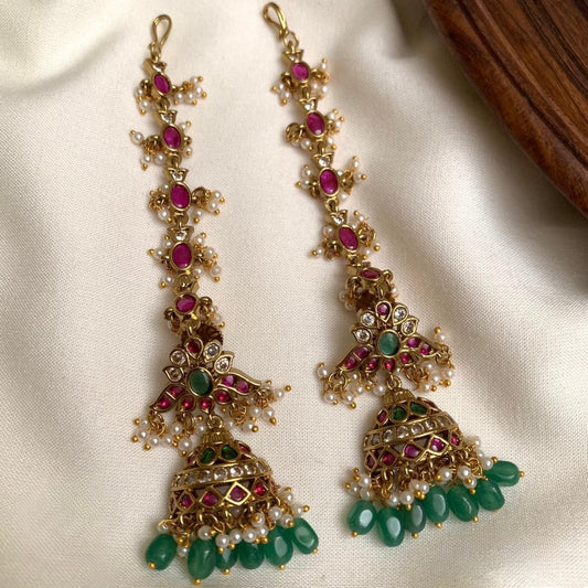 Gold-Toned Mattal Jhumka Earrings ER 891