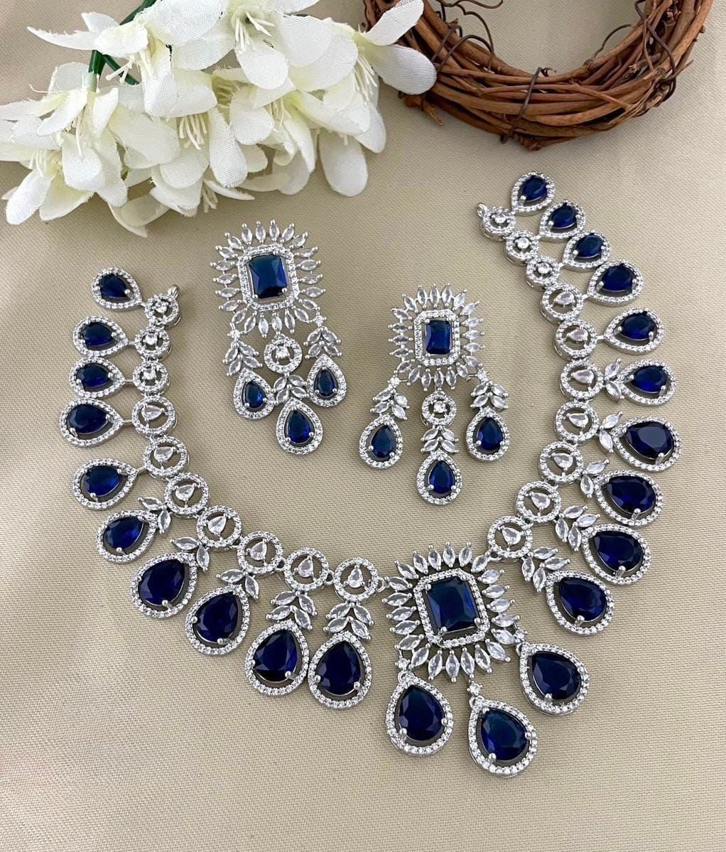 Premium Stone-Studded Cubic Zirconia AD Necklace 1279