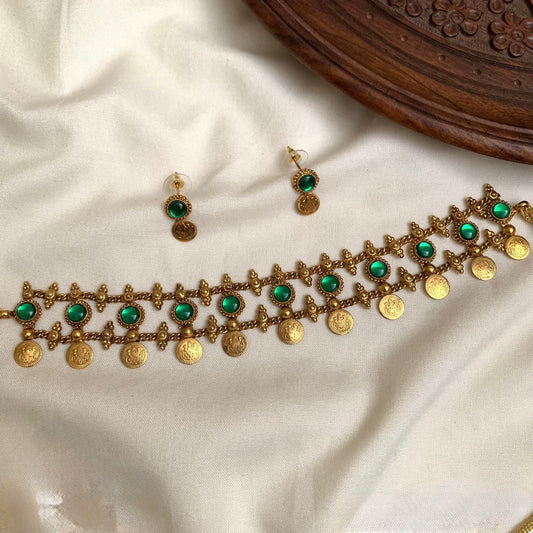 Gold-Toned Kaasu X Floral Choker Necklace 151