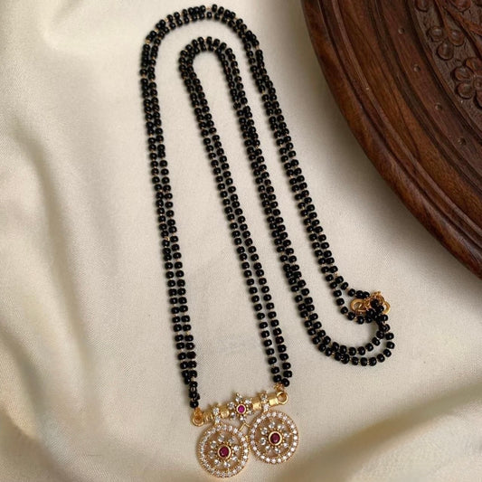 Gold Toned Floral Mangalsuthra Mala Ma 112