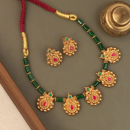 Gold-Toned Floral Choker Necklace  1691