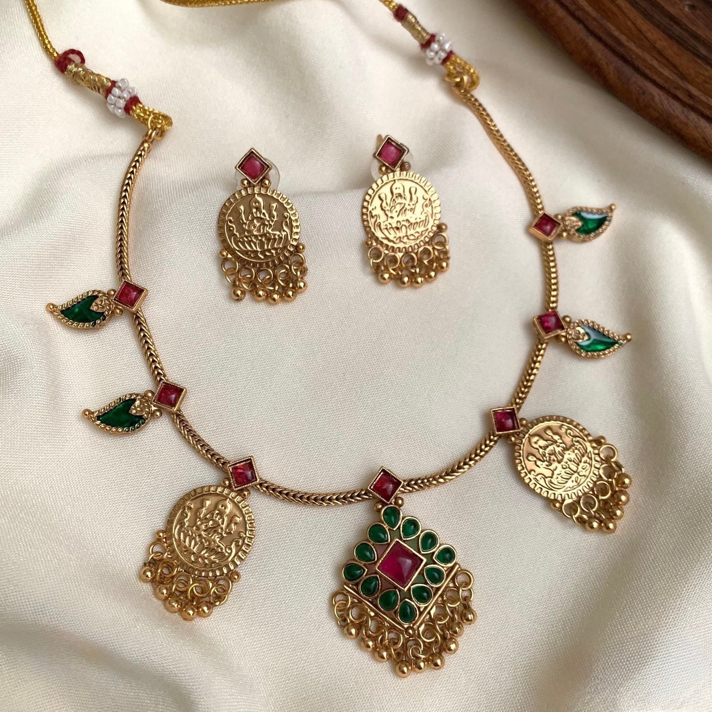 Gold-Toned Mango Lakshmi Necklace 1201