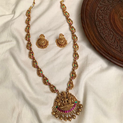 Gold-Toned Lakshmi Pendant Necklace 1420