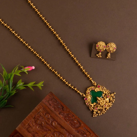 Gold-Toned Lakshmi Pendant Necklace 231