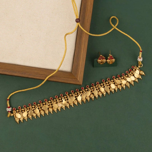 Gold-Toned Traditional Ilakkathali Choker Necklace 1811