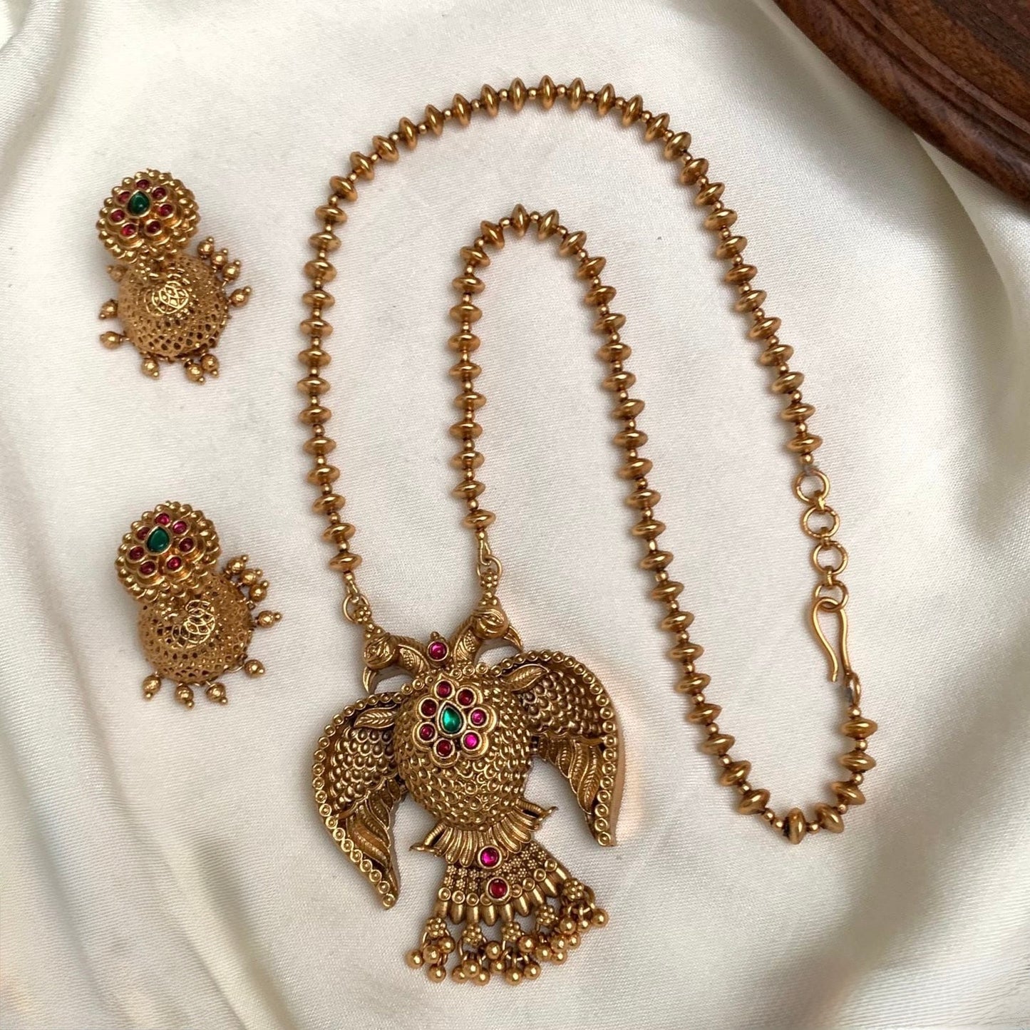 Gold-Toned Floral Garuda Long Necklace  1601