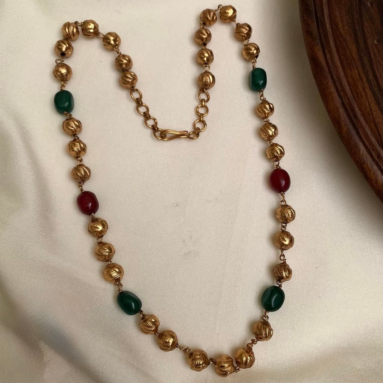 Gold-Toned Beaded Designed Mala Ma 114