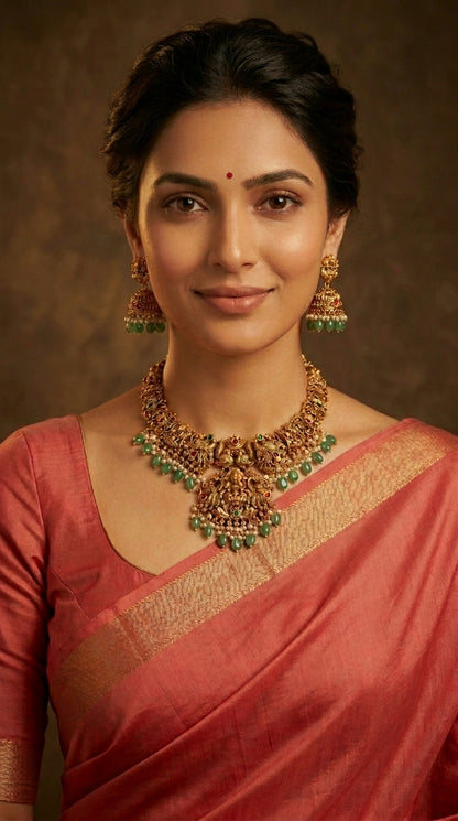 Gold-Toned Lakshmi Floral Necklace 1395